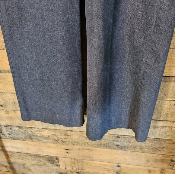 W Work To Weekend Womens Dark Blue Wide Leg White Stitching  Pants Size 10 - Picture 7 of 11